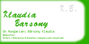 klaudia barsony business card