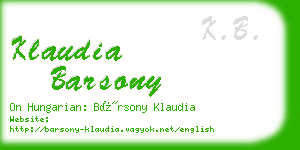 klaudia barsony business card